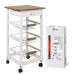 CARRELLO 3 CESTI BIANCO C/TOP LEGNO (2pz)